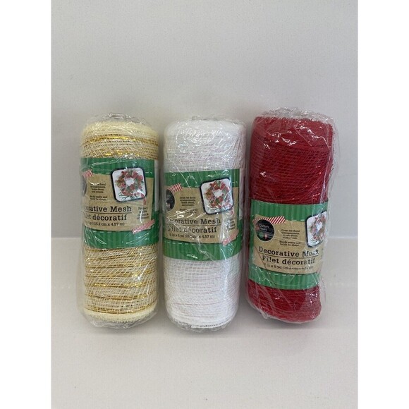 Crafter's Square Christmas Mix of 6 in. Decorative Mesh, 6in x 5-yd. 3 Rolls - Picture 9 of 10